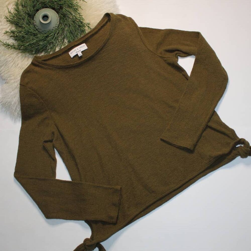 Madewell Green Knit Long Sleeve Shirt/Blouse/Top